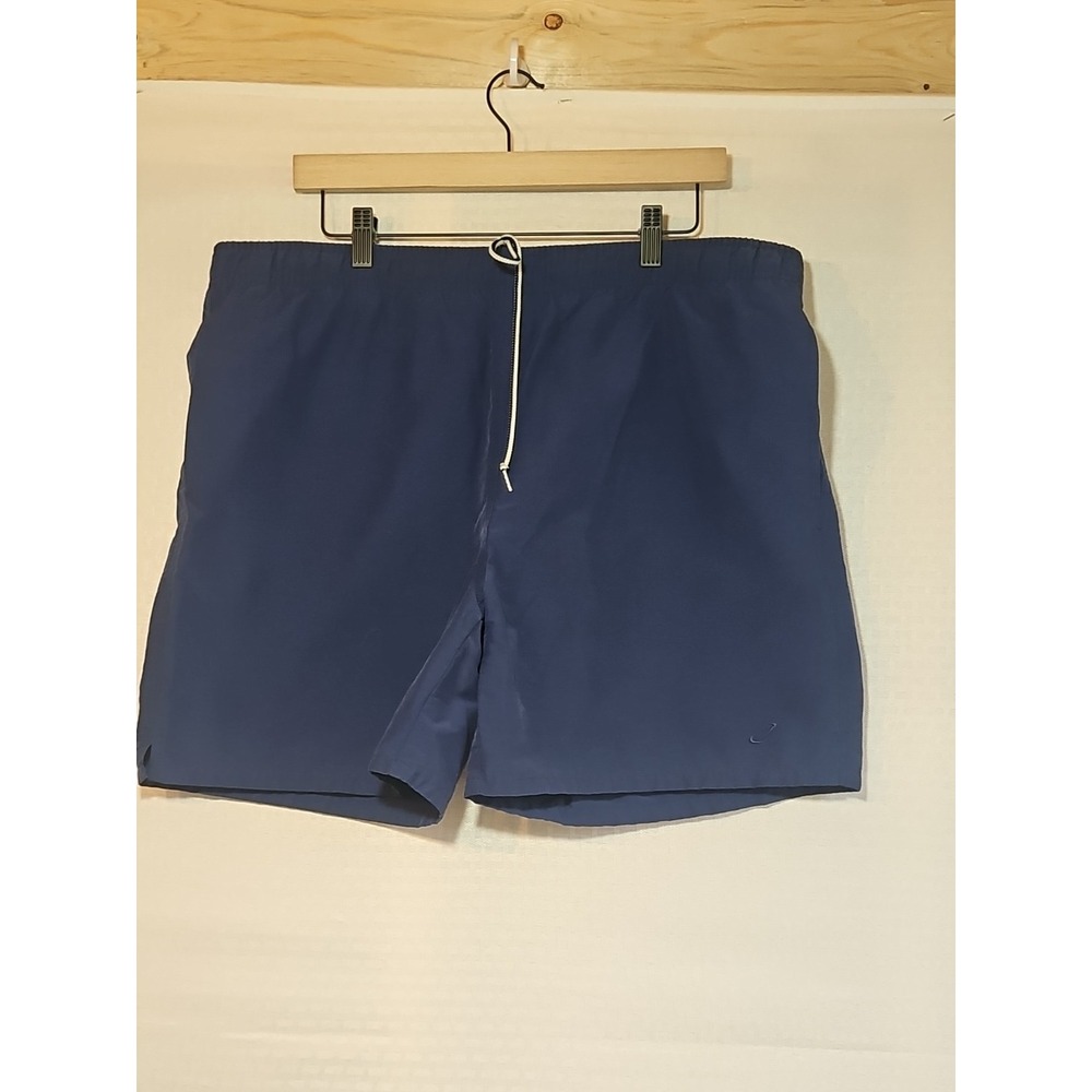 Bike‎ Men's Medium Swim Trunks Blue Elastic Waist Pockets Drawstring Beach Retro